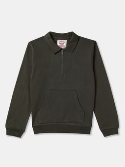 R&B - Cotton Olive Collar Neck Boys Sweatshirt