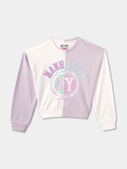 R&B - Cotton Lavender Round Neck Girls Sweatshirt
