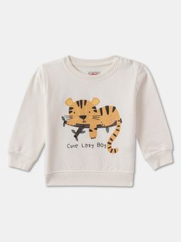 R&B - Cotton Boys Off White Round Neck Sweatshirt