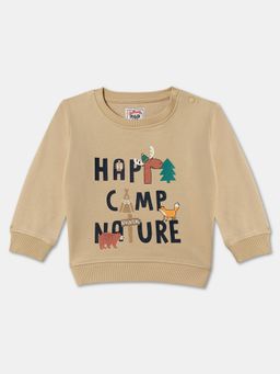 R&B - Cotton Beige Round Neck Boys Sweatshirt