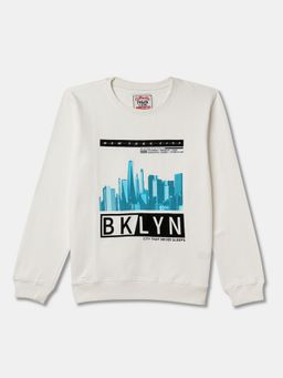 R&B - Cotton Boys Ivory Round Neck Sweatshirt