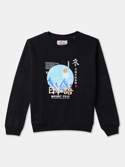 R&B - Cotton Black Round Neck Boys Sweatshirt
