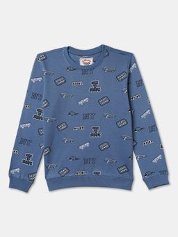 R&B - Cotton Blue Boys Round Neck Sweatshirt