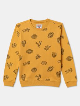 R&B - Cotton Mustard Round Neck Boys Sweatshirt