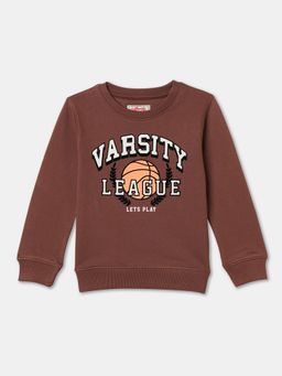 R&B - Cotton Boys Brown Round Neck Sweatshirt