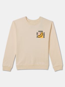 R&B - Cotton Beige Round Neck Boys Sweatshirt