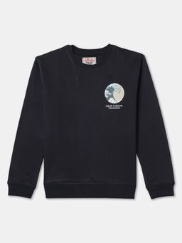 R&B - Boys Cotton Navy Blue Round Neck Sweatshirt