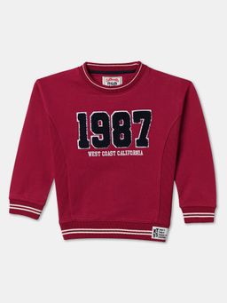 R&B - Cotton Red Round Neck Boys Sweatshirt