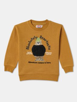 R&B - Cotton Blend Mustard Round Neck Boys Sweatshirt