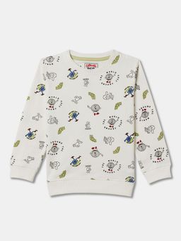 R&B - Boys Cotton Ivory Round Neck Sweatshirt
