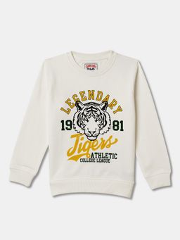 R&B - Cotton Off White Round Neck Boys Sweatshirt