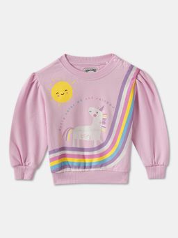 R&B - Cotton Girl Pink Round Neck Sweatshirt