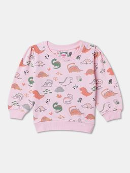 R&B - Cotton Pink Round Neck Girls Sweatshirt