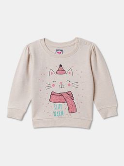 R&B - Cotton Round Neck Pink Girls Sweatshirt