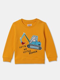 R&B - Boys Cotton Mustard Round Neck Sweatshirt
