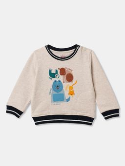 R&B - Boys Beige Round Neck Sweatshirt