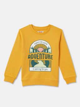 R&B - Boys Cotton Mustard Round Neck Sweatshirt