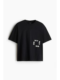 H&M - Men Blue Loose Fit Printed T-Shirt