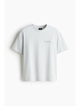 H&M - Men Grey Loose Fit Printed T-Shirt
