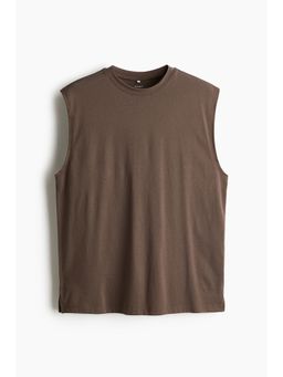 H&M - Men Brown Loose Fit Sports Vest Top With DryMove