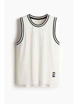 H&M - Men White Loose Fit Basketball Vest Top With DryMove