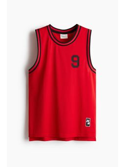 H&M - Men Red Loose Fit Basketball Vest Top With DryMove