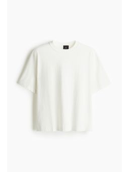 H&M - Men White Boxy Fit Washed T-Shirt