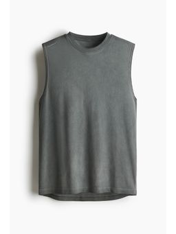 H&M - Men Green Regular Fit Sports Vest Top With DryMove