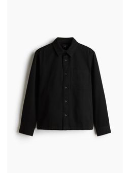 H&M - Men Black Regular Fit Cotton Twill Overshirt
