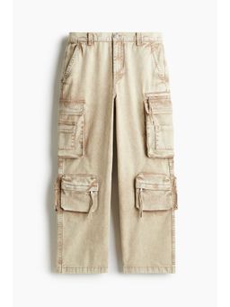 H&M - Men Beige Loose Cargo Jeans