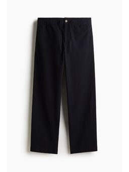 H&M - Men Blue Relaxed Fit Seersucker Trousers