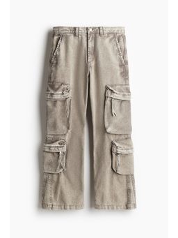 H&M - Men Grey Regular Fit Twill Cargo Trousers