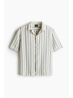 H&M - Men Blue Regular Fit Textu Resort Shirt