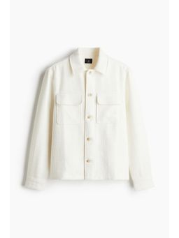 H&M - Men White Regular Fit Textu-Weave Overshirt