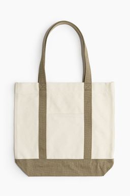 H&M - Men White Canvas Shopper