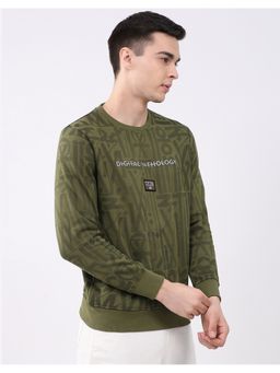 Monte Carlo - Men's Green Round Neck Full Sleeve Sweatshirt
