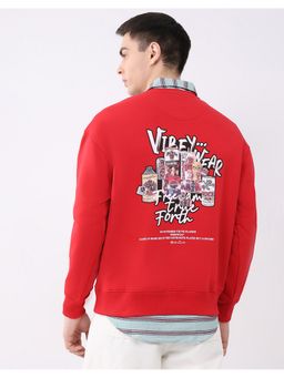 Monte Carlo - Men's Red Round Neck Full Sleeve Sweatshirt