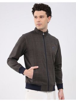 Monte Carlo - Men's Collar Navy Blue Full Sleeve Sweatshirt