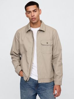 GAP - Men's Brown Regular Solid Shacket