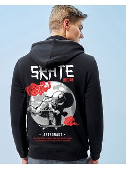 Bewakoof - Men's Black Graphic Printed Hoodie