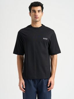 SELECTED HOMME - Men's Organic Black Cotton Relaxed Fit T-Shirt