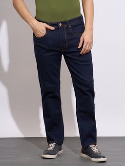 Being Human - Men's Navy Mid-Rise Straight Fit Jeans