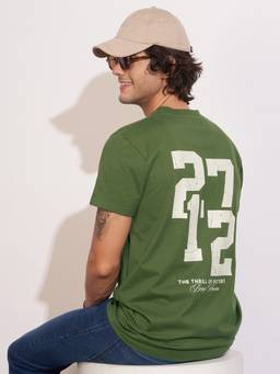 Being Human - Green Easy Fit Round Neck Men's T-Shirt by Being Human Clothing