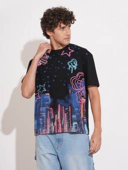 Being Human - Black Easy Fit Round Neck Men's T-Shirt by Being Human Clothing