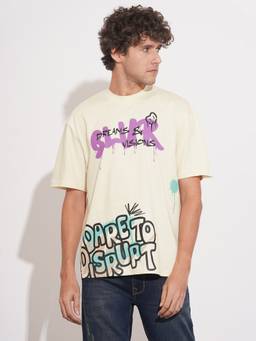 Being Human - Off White Easy Fit Men's Short Sleeves T-Shirt by Being Human Clothing