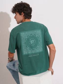 Being Human - Green Easy Fit Round Neck Men's T-Shirt by Being Human Clothing