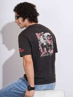 Being Human - Black Easy Fit Round Neck Men's T-Shirt by Being Human Clothing
