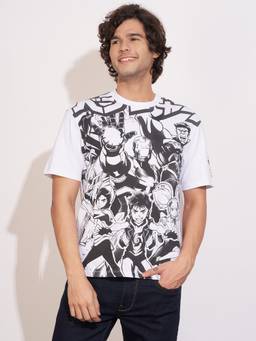 Being Human - White Easy Fit Round Neck Men's T-Shirt by Being Human Clothing