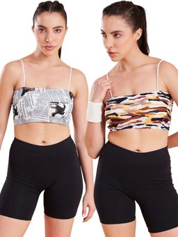 G Heist - Printed Lightly Padded Sports Bras for Women (Pack of 2)