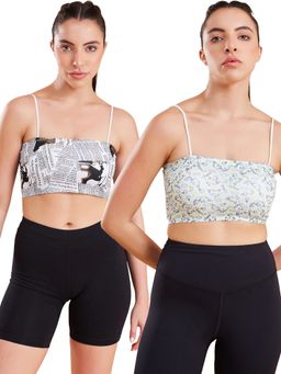 G Heist - Printed Lightly Padded Sports Bras for Women (Pack of 2)